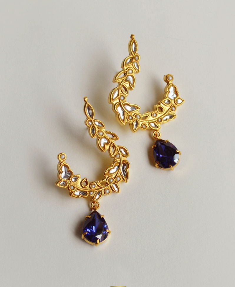 Wreath Earrings with Tanzanite Zircons, from the Mumtaz collection.