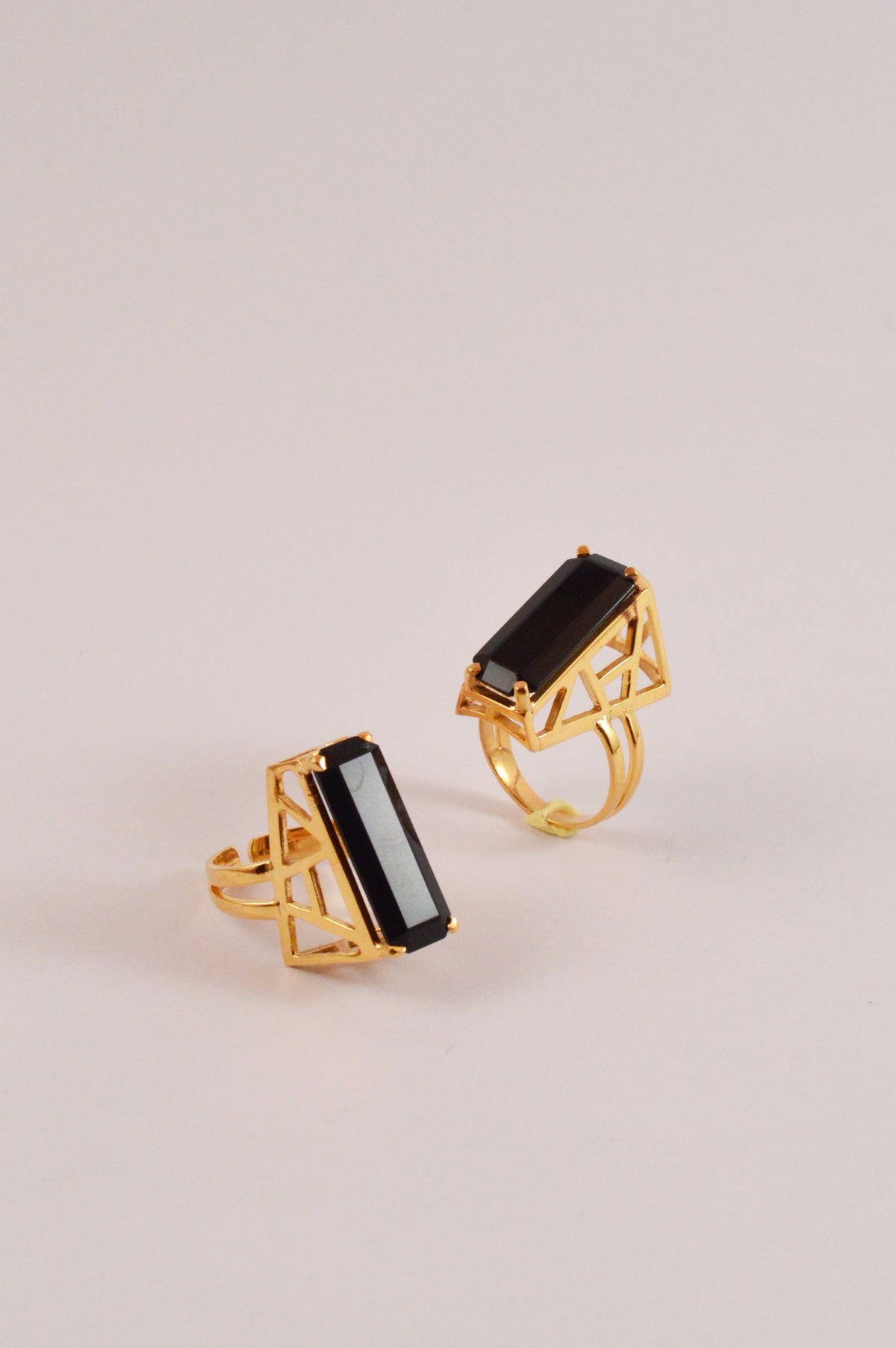 Black Onyx Architectural Rings, from the Statement Rings collection.